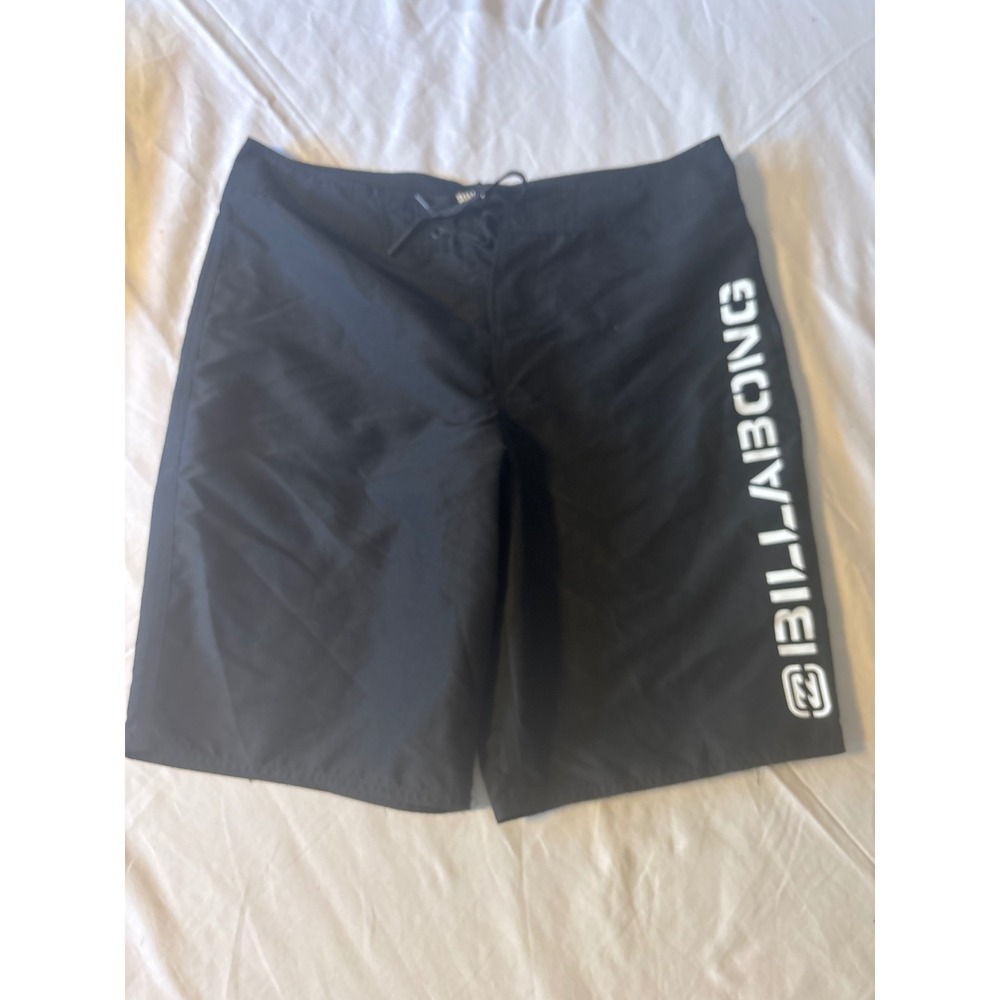 Billabong Board Shorts Mens 34 Black Surf Swim Lace Up Solid
